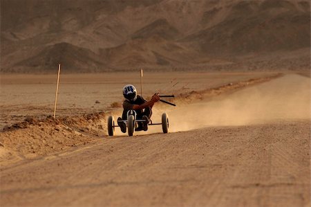 Desert Kite Buggying on a deserted desert land Stock Photo - Budget Royalty-Free & Subscription, Code: 400-05031461