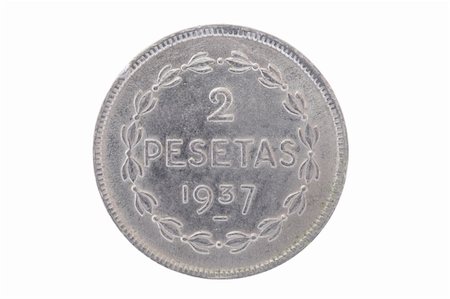 peseta - Old two pesetas coin from the Euzcadi government (Spain) Stock Photo - Budget Royalty-Free & Subscription, Code: 400-05031485