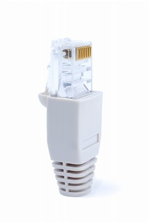 simsearch:400-04611875,k - Small network connector isolated with clipping path over white background Photographie de stock - Aubaine LD & Abonnement, Code: 400-05031494