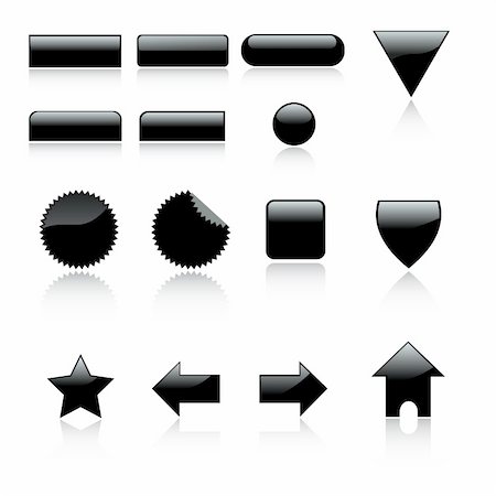Vector - 3D Web 2.0 icon set labels with reflection. Stock Photo - Budget Royalty-Free & Subscription, Code: 400-05031805