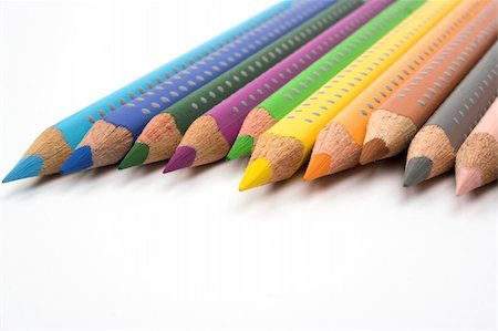 simsearch:400-03947012,k - color pencils close up over white background Stock Photo - Budget Royalty-Free & Subscription, Code: 400-05031875