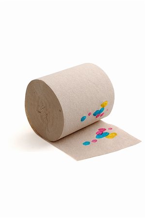 simsearch:693-06325179,k - roll of toilet paper with coloured , isolated on white Photographie de stock - Aubaine LD & Abonnement, Code: 400-05032273