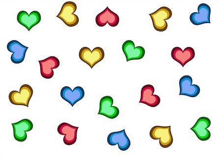 a lot of colourful hearts on the white background Stock Photo - Budget Royalty-Free & Subscription, Code: 400-05032432