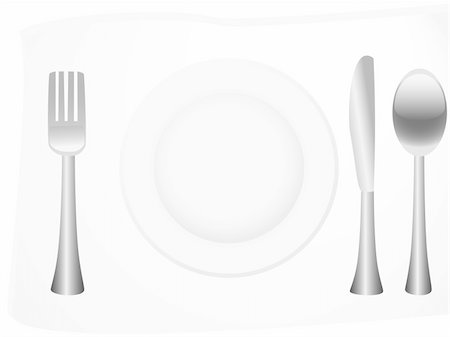 Vector illustration of silver flatware Stock Photo - Budget Royalty-Free & Subscription, Code: 400-05032476