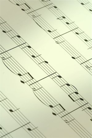 sheet music background - music note background, focus is set in the centre, shallow DOF Stock Photo - Budget Royalty-Free & Subscription, Code: 400-05032498