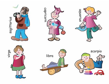 winter and autumn horoscope of  children characters Stock Photo - Budget Royalty-Free & Subscription, Code: 400-05032559