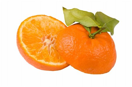 tangerine halves  isolated with clipping path Stock Photo - Budget Royalty-Free & Subscription, Code: 400-05032553