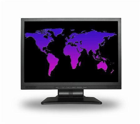 simsearch:400-04020281,k - lcd screen with colorful world map, gentle shadow in front Photographie de stock - Aubaine LD & Abonnement, Code: 400-05032833