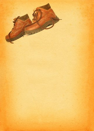 simsearch:400-07219073,k - boots profile against retro stained paper background Photographie de stock - Aubaine LD & Abonnement, Code: 400-05032895