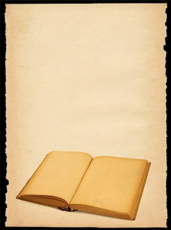 decaying antique books - torn out old sheet of paper with open book - XXL size Stock Photo - Budget Royalty-Free & Subscription, Code: 400-05032980