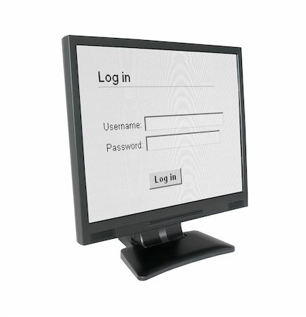 flat work area images - LCD display with log in screen Stock Photo - Budget Royalty-Free & Subscription, Code: 400-05033120