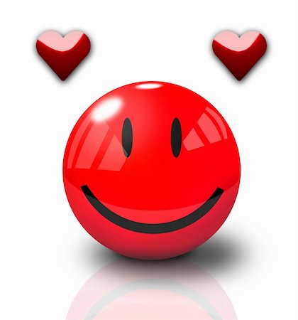 Happy Valentine Smiley on white background Stock Photo - Budget Royalty-Free & Subscription, Code: 400-05033602