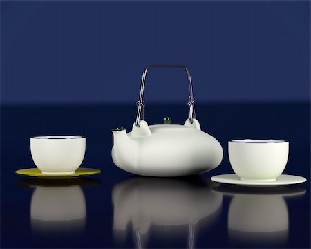 Tea and teapot; chinese porcelain bowl Foto de stock - Super Valor sin royalties y Suscripción, Código: 400-05033801