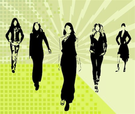 fun plant clip art - Fashion girls  vector silhouettes Stock Photo - Budget Royalty-Free & Subscription, Code: 400-05033883