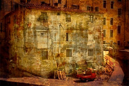 simsearch:400-04512320,k - Artistic work of my own in retro style - Postcard from Italy. Urban photo from Carrara - Tuscany Fotografie stock - Microstock e Abbonamento, Codice: 400-05044075