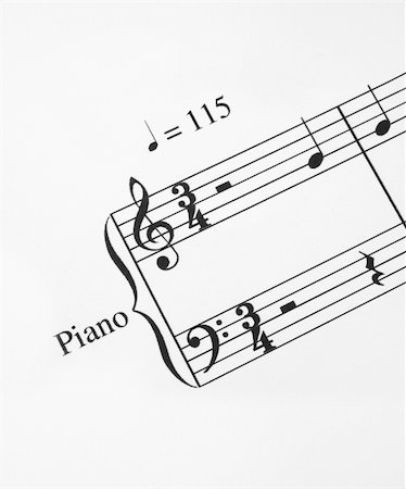 sheet music background - close-up of music note Stock Photo - Budget Royalty-Free & Subscription, Code: 400-05044253