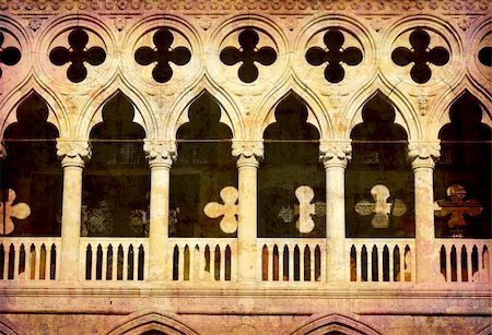 simsearch:400-05004765,k - Artistic work of my own in retro style - Postcard from Italy. - The Dukes Palace - Venice Fotografie stock - Microstock e Abbonamento, Codice: 400-05044457