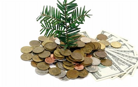 Plant rising from a pile of golden coins - conceptual image for profit investments success and finances Stock Photo - Budget Royalty-Free & Subscription, Code: 400-05044481