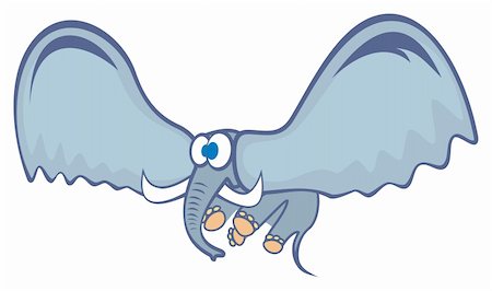 simsearch:400-04026368,k - Illustration of the elephant flying and surprised Fotografie stock - Microstock e Abbonamento, Codice: 400-05044519