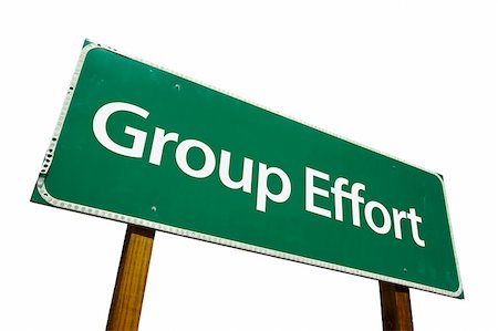 simsearch:400-04628504,k - Group Effort - Road Sign Isolated on white background. Includes Clipping Path. Foto de stock - Royalty-Free Super Valor e Assinatura, Número: 400-05044669