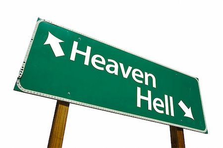 simsearch:400-04628504,k - Heaven, Hell - Road Sign Isolated on white background. Includes Clipping Path. Foto de stock - Royalty-Free Super Valor e Assinatura, Número: 400-05044675