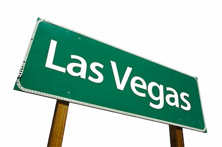 simsearch:400-07775500,k - Las Vegas  - road-sign. Isolated on white background. Includes Clipping Path. Stock Photo - Budget Royalty-Free & Subscription, Code: 400-05044677
