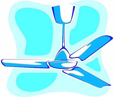 Illustration of blue Ceiling fan Stock Photo - Budget Royalty-Free & Subscription, Code: 400-05044766