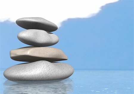 simsearch:400-07772579,k - 3d rendering of a pile of zen stones Fotografie stock - Microstock e Abbonamento, Codice: 400-05045188