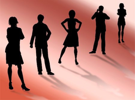 simsearch:400-04017214,k - Business people silhouettes in different poses and attitudes Stockbilder - Microstock & Abonnement, Bildnummer: 400-05045180
