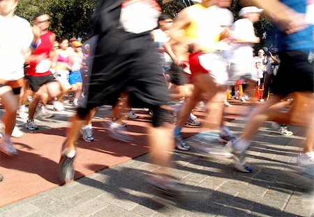 feet marathon - Runners in a long distance race - marathon Stock Photo - Budget Royalty-Free & Subscription, Code: 400-05045240