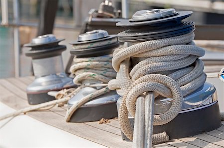 sailors deck - Winches to pull on sails on a boat Stock Photo - Budget Royalty-Free & Subscription, Code: 400-05045401