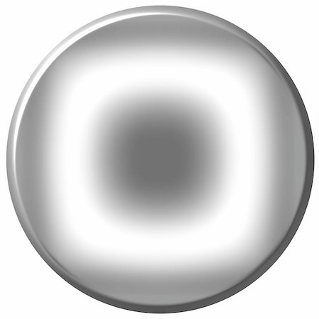 3d silver circular button isolated in white Stock Photo - Budget Royalty-Free & Subscription, Code: 400-05045598