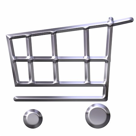 simsearch:400-09066724,k - 3d silver shopping cart isolated in white Stock Photo - Budget Royalty-Free & Subscription, Code: 400-05045606