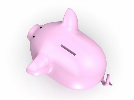 3d rendered illustration of a pink piggy bank Stock Photo - Budget Royalty-Free & Subscription, Code: 400-05045807