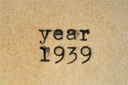 "Year 1939" written with an old typewriter on an aged paper. Stock Photo - Budget Royalty-Free & Subscription, Code: 400-05046015