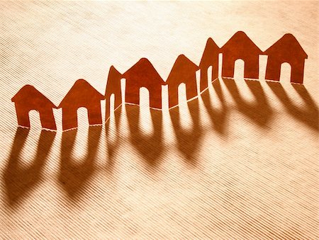paper cutout chain - Paper chain neighborhood, several houses on a row Stock Photo - Budget Royalty-Free & Subscription, Code: 400-05046115