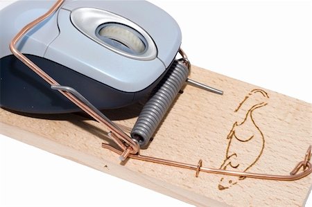 simsearch:400-03992981,k - a computer mouse caught in a mousetrap Stock Photo - Budget Royalty-Free & Subscription, Code: 400-05046203