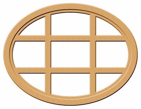 ellipse building - Wood Oval Window Illustration Isolated on a White Background Stock Photo - Budget Royalty-Free & Subscription, Code: 400-05046618