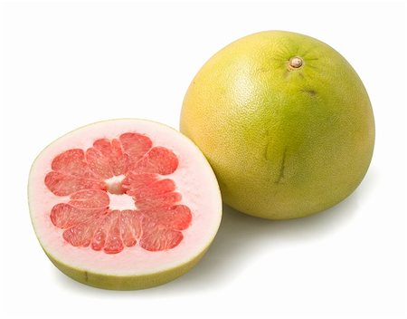 Pomelo fruit and half isolated on te white background Stock Photo - Budget Royalty-Free & Subscription, Code: 400-05046742