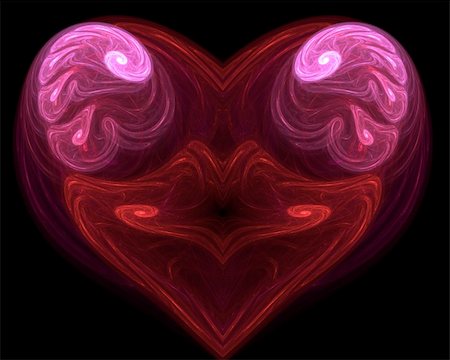 Digital generated heart shape. Made with fractals and flames Stock Photo - Budget Royalty-Free & Subscription, Code: 400-05046884