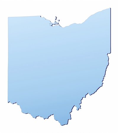 simsearch:400-04511519,k - Ohio(USA) map filled with light blue gradient. High resolution. Mercator projection. Foto de stock - Royalty-Free Super Valor e Assinatura, Número: 400-05047380