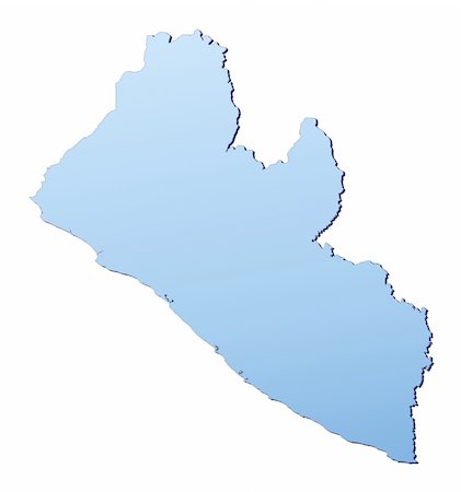 Liberia map filled with light blue gradient. High resolution. Mercator projection. Photographie de stock - Aubaine LD & Abonnement, Code: 400-05047393