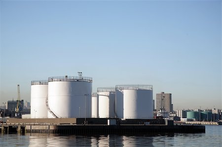 Oil product storage tanks in Aberdeen harbour Stock Photo - Budget Royalty-Free & Subscription, Code: 400-05047588