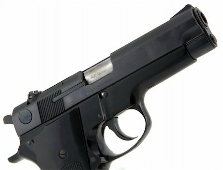 simsearch:400-06332385,k - 9mm pistol isolated on white background. Fotografie stock - Microstock e Abbonamento, Codice: 400-05047865
