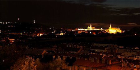 simsearch:400-05048500,k - Prague with castle and churches in the night Stock Photo - Budget Royalty-Free & Subscription, Code: 400-05048500