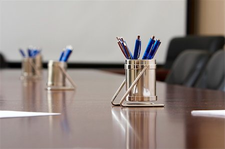 blue pens waiting important significant meeting Stock Photo - Budget Royalty-Free & Subscription, Code: 400-05048593