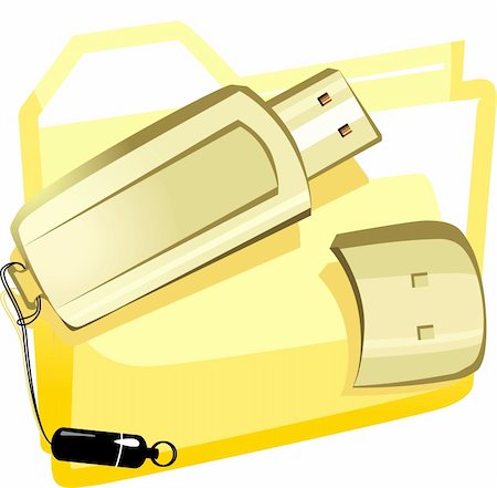 simsearch:400-05259481,k - Illustration of pendrive in yellow background Foto de stock - Royalty-Free Super Valor e Assinatura, Número: 400-05048917