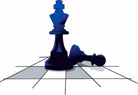 Illustration of two pieces in a chess board Foto de stock - Super Valor sin royalties y Suscripción, Código: 400-05048930