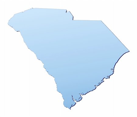 simsearch:400-04511519,k - South Carolina(USA) map filled with light blue gradient. High resolution. Mercator projection. Foto de stock - Royalty-Free Super Valor e Assinatura, Número: 400-05049022