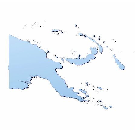 papua new guinea map - Papua New Guinea map filled with light blue gradient. High resolution. Mercator projection. Stock Photo - Budget Royalty-Free & Subscription, Code: 400-05049035